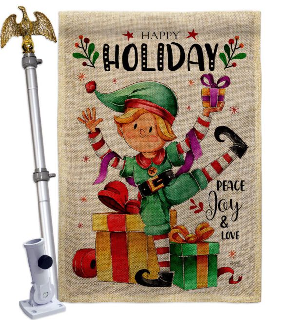 Elf Holiday - Christmas Winter Vertical Impressions Decorative Flags HG120019 Made In USA - Image 23