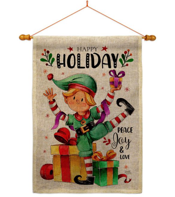 Elf Holiday - Christmas Winter Vertical Impressions Decorative Flags HG120019 Made In USA - Image 24