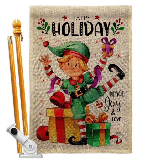 Elf Holiday - Christmas Winter Vertical Impressions Decorative Flags HG120019 Made In USA - Image 17