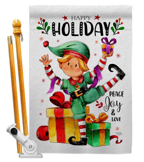 Elf Holiday - Christmas Winter Vertical Impressions Decorative Flags HG120019 Made In USA - Image 5