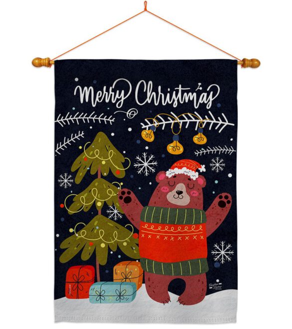 Christmas Daning Bear - Christmas Winter Vertical Impressions Decorative Flags HG130289 Made In USA - Image 12