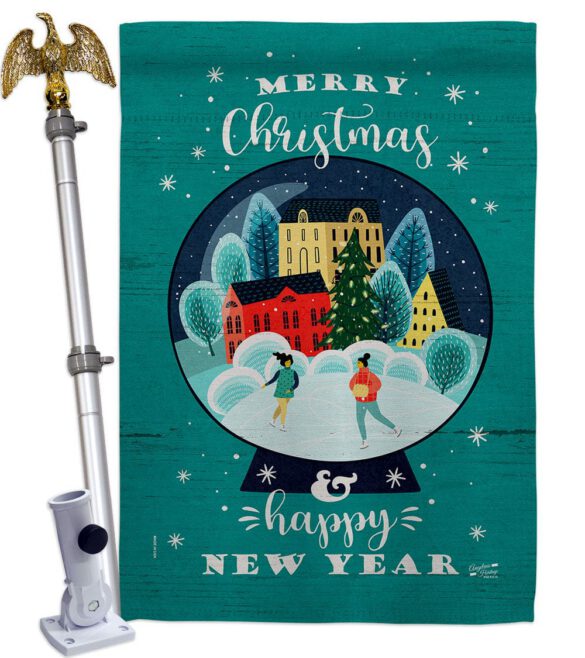 Christmas Skating - Christmas Winter Vertical Impressions Decorative Flags HG130291 Made In USA - Image 11