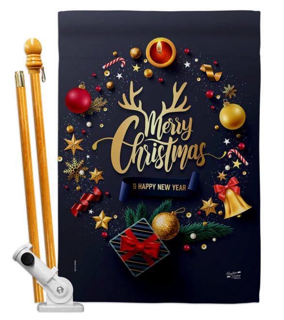 Christmas & New Year - Christmas Winter Vertical Impressions Decorative Flags HG137286 Made In USA - Image 5