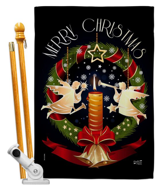 Angel Wreath - Christmas Winter Vertical Impressions Decorative Flags HG137302 Made In USA - Image 6