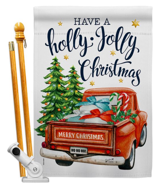 Holly Jolly Christmas - Christmas Winter Vertical Impressions Decorative Flags HG137332 Made In USA - Image 5