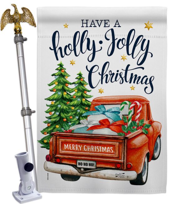 Holly Jolly Christmas - Christmas Winter Vertical Impressions Decorative Flags HG137332 Made In USA - Image 9
