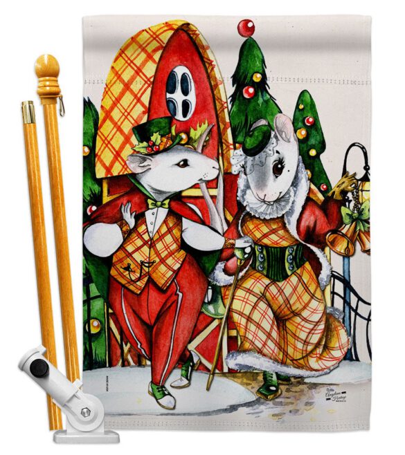 Holiday Mouses - Christmas Winter Vertical Impressions Decorative Flags HG137619 Made In USA - Image 5