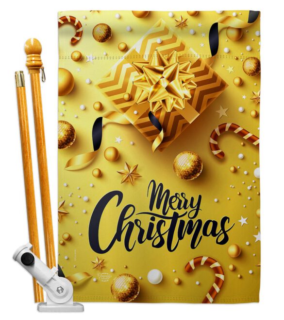 Golden Christmas - Christmas Winter Vertical Impressions Decorative Flags HG192250 Made In USA - Image 5