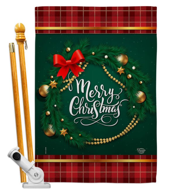 Christmas Wreath - Christmas Winter Vertical Impressions Decorative Flags HG192269 Made In USA - Image 5