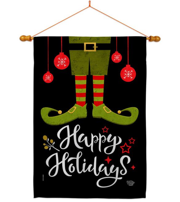 Elf Happy Holidays - Christmas Winter Vertical Impressions Decorative Flags HG192307 Made In USA - Image 10