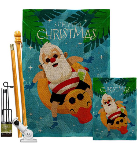 Christmas In Summer - Fun In The Sun Summer Vertical Impressions Decorative Flags HG190075 Made In USA - Image 27