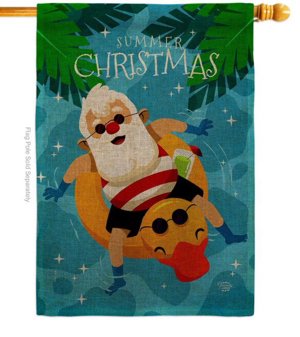 Christmas In Summer - Fun In The Sun Summer Vertical Impressions Decorative Flags HG190075 Made In USA - Image 23
