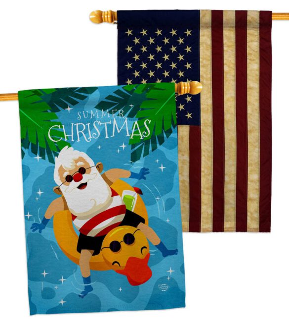 Christmas In Summer - Fun In The Sun Summer Vertical Impressions Decorative Flags HG190075 Made In USA - Image 8