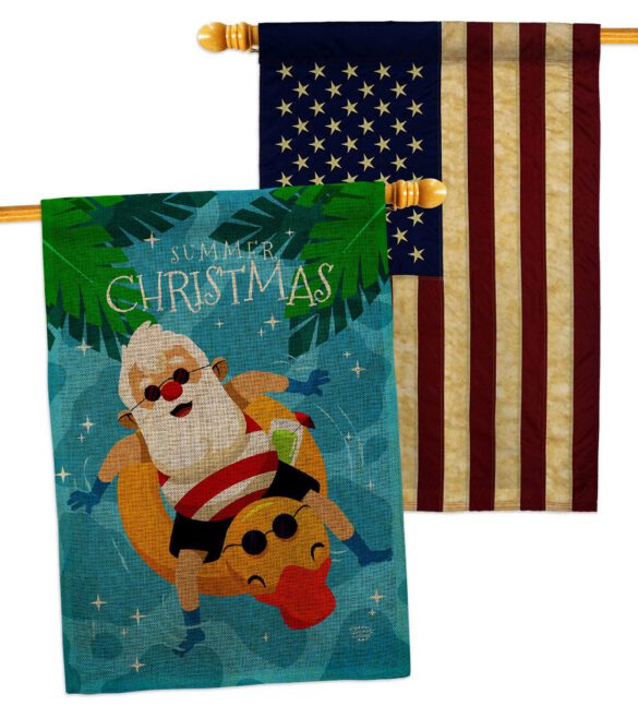 Christmas In Summer - Fun In The Sun Summer Vertical Impressions Decorative Flags HG190075 Made In USA - Image 29