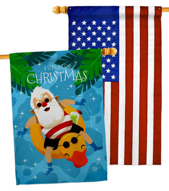 Christmas In Summer - Fun In The Sun Summer Vertical Impressions Decorative Flags HG190075 Made In USA - Image 10
