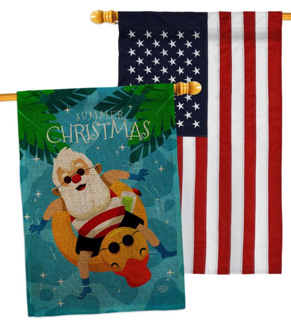 Christmas In Summer - Fun In The Sun Summer Vertical Impressions Decorative Flags HG190075 Made In USA - Image 36