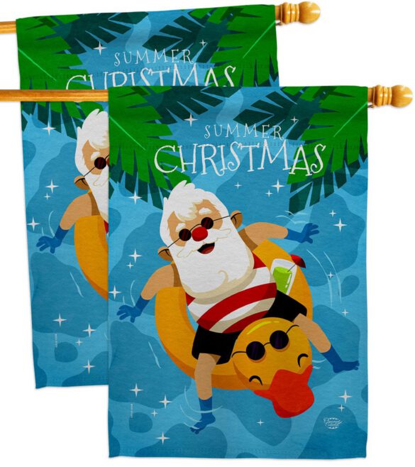Christmas In Summer - Fun In The Sun Summer Vertical Impressions Decorative Flags HG190075 Made In USA - Image 12