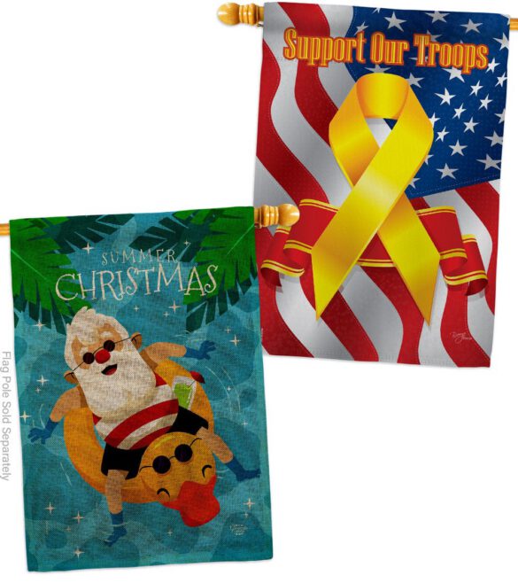 Christmas In Summer - Fun In The Sun Summer Vertical Impressions Decorative Flags HG190075 Made In USA - Image 35