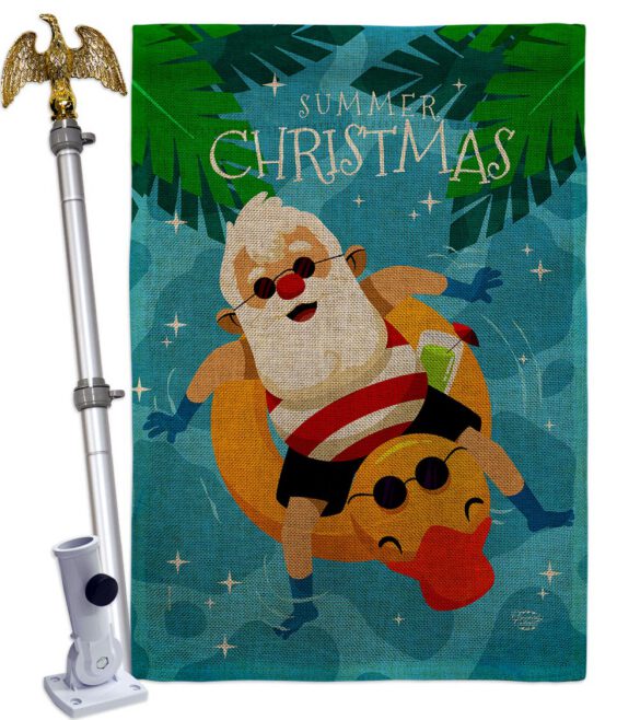 Christmas In Summer - Fun In The Sun Summer Vertical Impressions Decorative Flags HG190075 Made In USA - Image 41