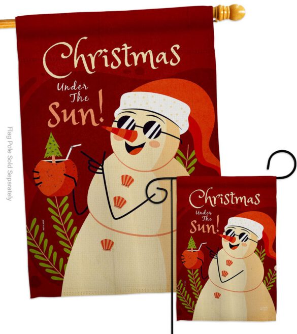 Christmas Under The Sun - Fun In The Sun Summer Vertical Impressions Decorative Flags HG130343 Made In USA - Image 3
