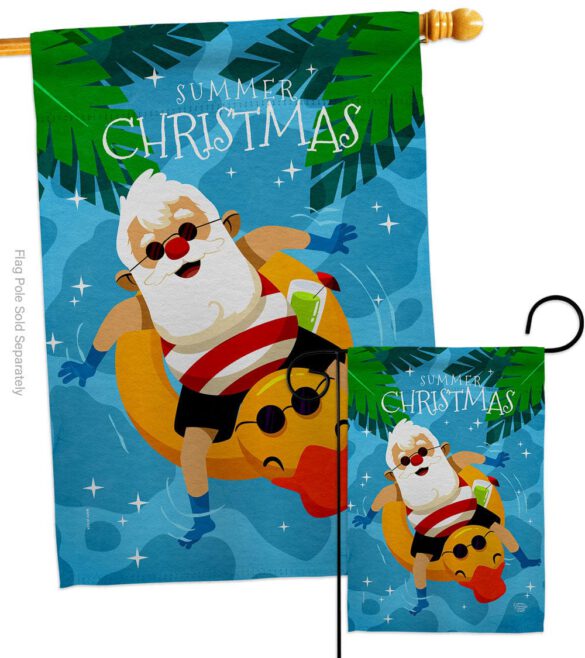 Christmas In Summer - Fun In The Sun Summer Vertical Impressions Decorative Flags HG190075 Made In USA - Image 3