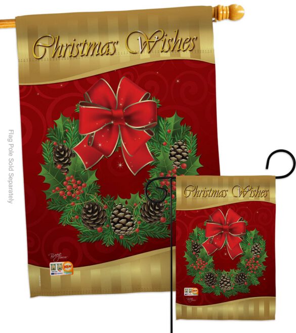 Christmas Wishes - Christmas Winter Vertical Impressions Decorative Flags HG114078 Imported - Image 3