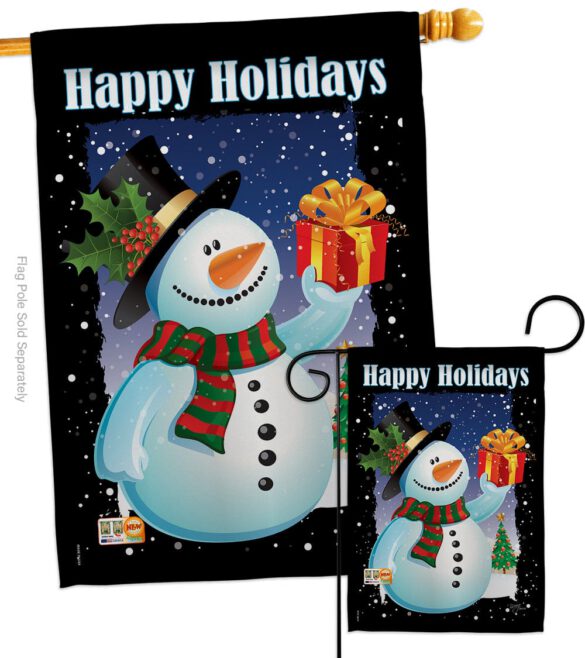 Holiday Snowman - Christmas Winter Vertical Impressions Decorative Flags HG114080 Made In USA - Image 3