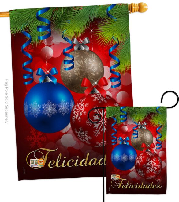 Felicidades - Christmas Winter Vertical Impressions Decorative Flags HG114084 Imported - Image 3