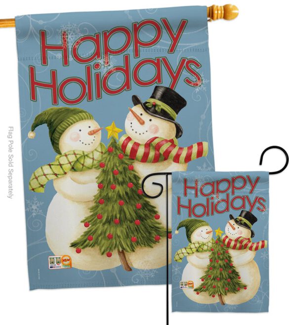 Happy Holidays Tree - Christmas Winter Vertical Impressions Decorative Flags HG114102 Made In USA - Image 3