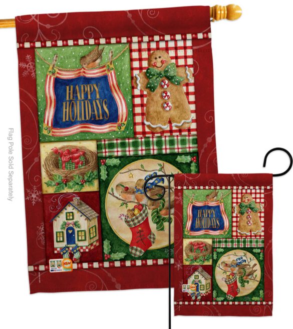 Happy Holiday Gingerbread - Christmas Winter Vertical Impressions Decorative Flags HG114162 Made In USA - Image 3