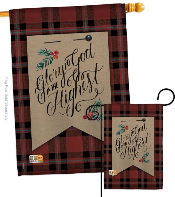 Glory to God - Christmas Winter Vertical Impressions Decorative Flags HG114168 Made In USA - Image 3
