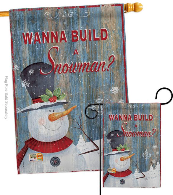 Build a Snowman - Christmas Winter Vertical Impressions Decorative Flags HG114176 Made In USA - Image 3