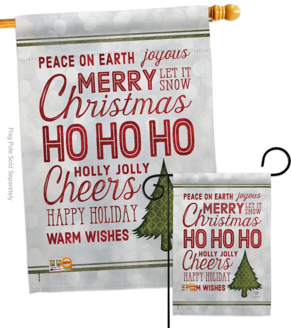 Christmas Wishes Words - Christmas Winter Vertical Impressions Decorative Flags HG114178 Made In USA - Image 3