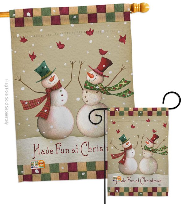 Have Fun at Christmas - Christmas Winter Vertical Impressions Decorative Flags HG114187 Made In USA - Image 3
