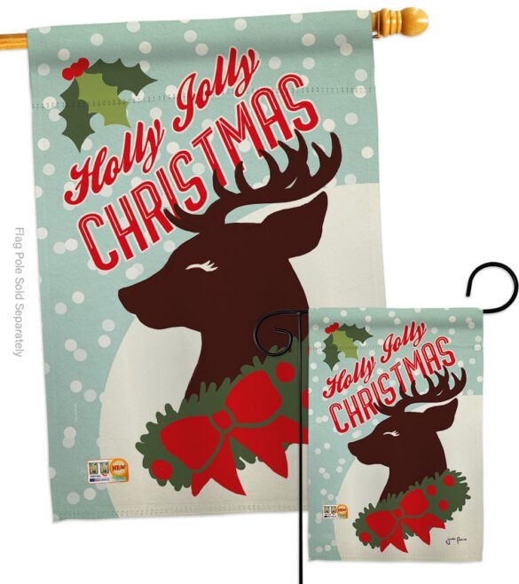 Holly Jolly Christmas - Christmas Winter Vertical Impressions Decorative Flags HG114197 Made In USA - Image 3