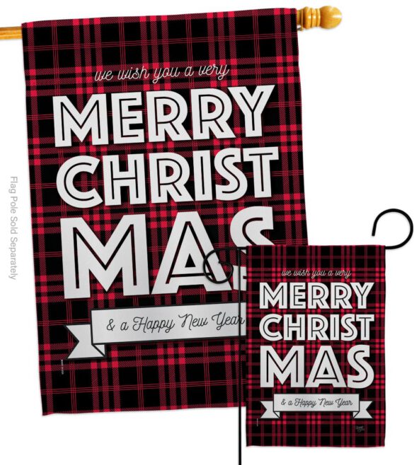 Buffalo Plaid Christmas - Christmas Winter Vertical Impressions Decorative Flags HG114224 Made In USA - Image 3