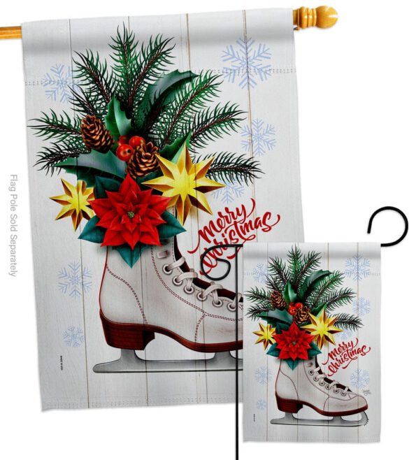 Christmas Skates - Christmas Winter Vertical Impressions Decorative Flags HG114245 Made In USA - Image 3