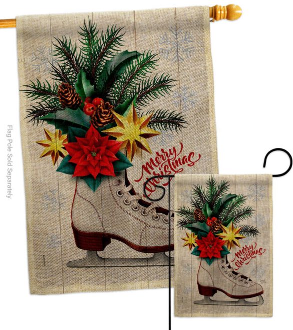 Christmas Skates - Christmas Winter Vertical Impressions Decorative Flags HG114245 Made In USA - Image 15