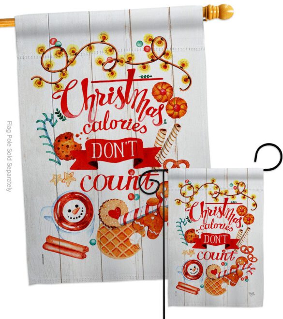 Christmas Calories - Christmas Winter Vertical Impressions Decorative Flags HG114246 Made In USA - Image 3
