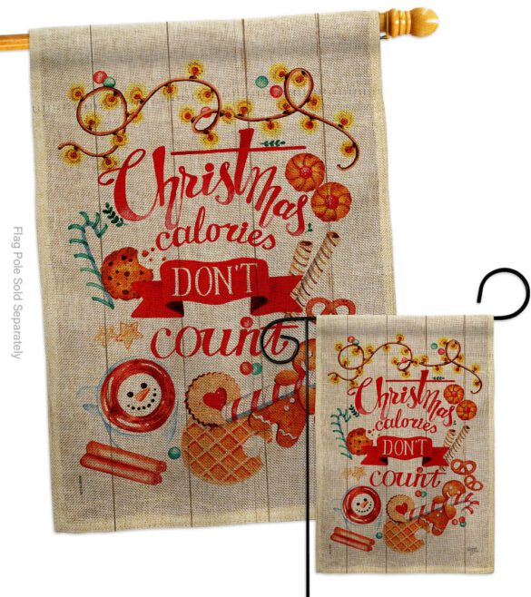 Christmas Calories - Christmas Winter Vertical Impressions Decorative Flags HG114246 Made In USA - Image 15