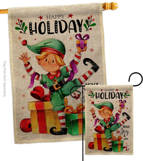 Elf Holiday - Christmas Winter Vertical Impressions Decorative Flags HG120019 Made In USA - Image 15