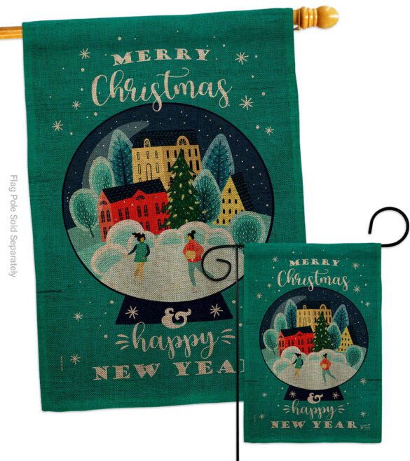 Christmas Skating - Christmas Winter Vertical Impressions Decorative Flags HG130291 Made In USA - Image 15