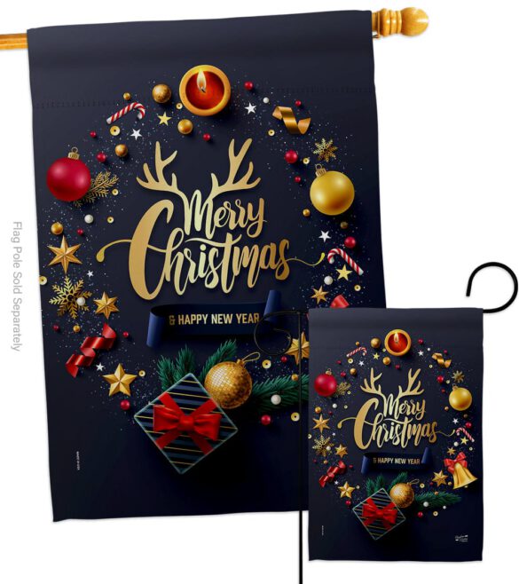 Christmas & New Year - Christmas Winter Vertical Impressions Decorative Flags HG137286 Made In USA - Image 3