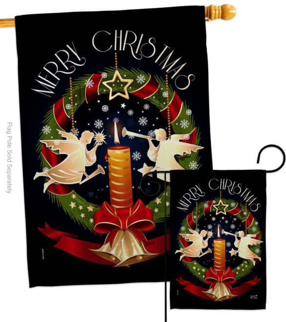 Angel Wreath - Christmas Winter Vertical Impressions Decorative Flags HG137302 Made In USA - Image 4