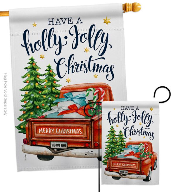 Holly Jolly Christmas - Christmas Winter Vertical Impressions Decorative Flags HG137332 Made In USA - Image 3