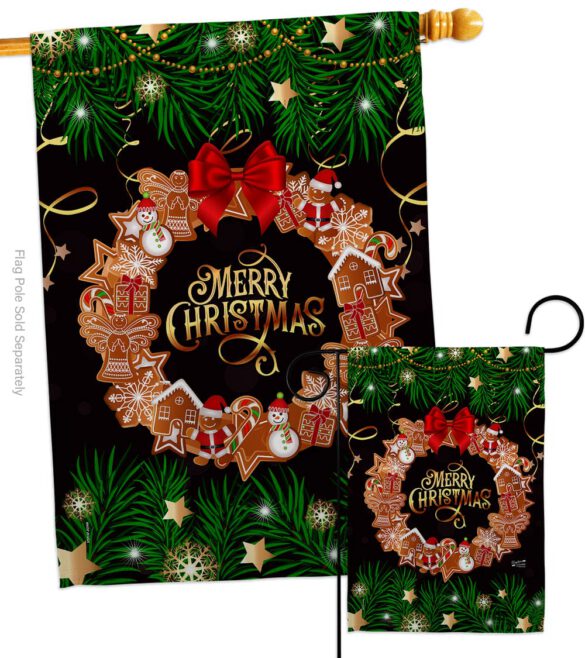 Christmas Wreath - Christmas Winter Vertical Impressions Decorative Flags HG137339 Made In USA - Image 3