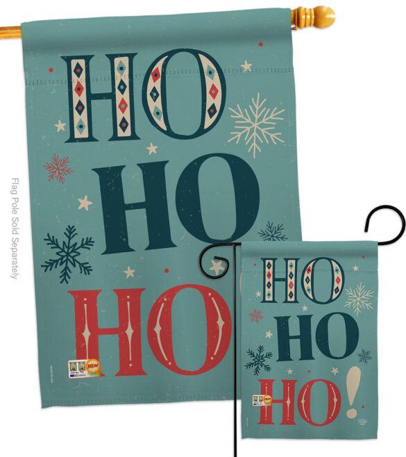 Ho Ho Ho - Christmas Winter Vertical Impressions Decorative Flags HG192051 Made In USA - Image 3