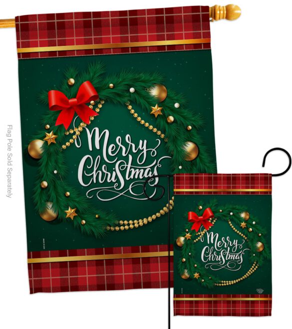 Christmas Wreath - Christmas Winter Vertical Impressions Decorative Flags HG192269 Made In USA - Image 3