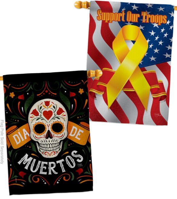 Dia de Muetos Skull - Halloween Fall Vertical Impressions Decorative Flags HG120073 Made In USA - Image 14