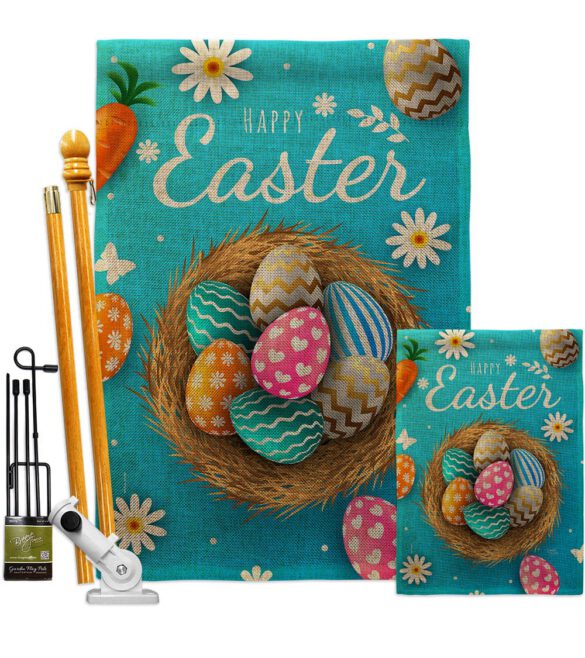 Colourful Egg Bracket - Easter Spring Vertical Impressions Decorative Flags HG103082 Made In USA - Image 16